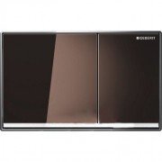 Панель смыва для унитаза Geberit Omega60 двойной смыв цинковое литье/стекло вровень с поверхностью умбра/хром глянцевый 115.081.SQ.1