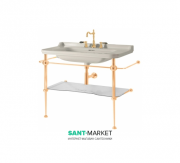 Консоль под раковину Kerasan Waldorf 120 см со стеклянной полкой золото 9203K2