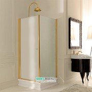 Душовий куточок правобічний Kerasan Retro DX 90X90 см профіль золото матове скло 9146S1