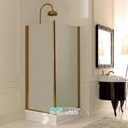 Душовий куточок правобічний Kerasan Retro DX 90X90 см профіль бронза матове скло 9146S3