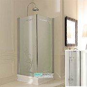 Душовий куточок правобічний Kerasan Retro DX 90X90 см профіль хром прозоре скло 9146T0