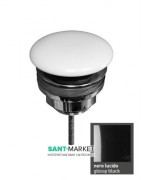 Донный клапан Kerasan клик-клак с накладкой из керамики чёрный глянцевый 923304