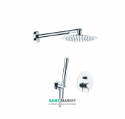 Душевой комплект Kerasan Nolita с верхним и ручным душем хром 923190