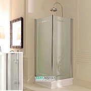 Душовий куточок лівобічний Kerasan Retro SX 90X90 см профіль хром прозоре скло 9147T0