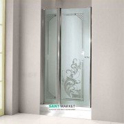 Двері душова правобічна Kerasan Retro DS профіль хром скло матове з декором 9139P0