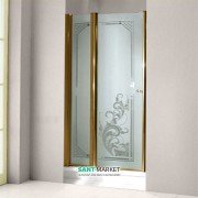 Двері душова правобічна Kerasan Retro DS профіль бронза скло матове з декором 9139P3