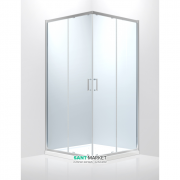 Душевая кабина Eger Heviz 90х90 квадратная профиль алюминий хром прозрачное стекло 599-077/1