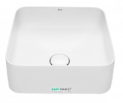 Раковина-чаша для ванної Roca Inspira Square 37х37 см з керамічної декоративною кришкою донного клапана A327532000