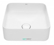 Раковина-чаша для ванної Roca Inspira Square 37х37 см з керамічної декоративною кришкою донного клапана A327532000