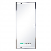 Двері душова орні Eger 80х195 профіль алюміній хром прозоре скло 599-150-80 (h)