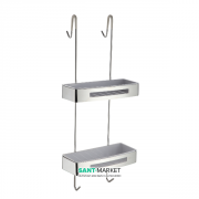 Поличка подвійна для ванної Eger навісна нержавіюча сталь / пластик 555-01