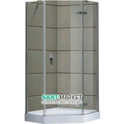 Душова кабіна Eger Stefani 100х100 профіль хром скло прозоре 599-535 (100) / 1 + 599-535 / 3