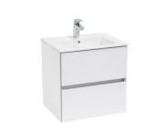 Тумба підвісна з раковиною для ванної Roca Cube 55 см білий глянсовий A85119A806