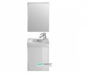 Тумба подвесная с раковиной для ванной Roca Mini 45 см с зеркальным шкафчиком белый глянцевый A855866806