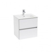 Тумба подвесная с раковиной для ванной Roca Cube 65 см белый глянцевый A85119B806