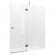 Дверь душевая распашная Roca Metropolis 100х195 профиль алюминий хром прозрачное стекло AMP3410012M