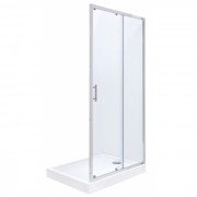 Дверь душевая раздвижная Roca Town 100х195 профиль алюминий хром прозрачное стекло AMP181001M