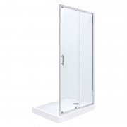 Дверь душевая раздвижная Roca Town 140х195 профиль алюминий хром прозрачное стекло AMP181401M