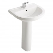 Раковина для ванной подвесная Volle Solar 60.9х52.1 см с пьедесталом керамика белая 13-93-101