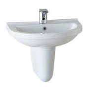 Раковина для ванной подвесная Volle Solar 60.9х52.1 см с полупьедесталом керамика белая 13-93-441