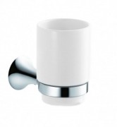 Стакан для зубних щіток Kraus Amnis з настінним тримачем кераміка / латунь хром KEA-11104CH