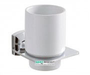 Стакан для зубных щеток Kraus Fortis с настенным держателем керамика/латунь хром KEA-13304CH