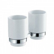 Cтакан для зубних щіток подвійний Kraus Amnis з настінним тримачем хром KEA-11116CH