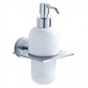 Диспенсер для рідкого мила Kraus Imperium з настінним тримачем кераміка / латунь хром KEA-12261CH