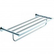 Полочка для ванной Kraus Amnis с держателем для полотенец латунь хром KEA-11142CH