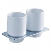 Cтакан для зубных щеток двойной Kraus Fortis с настенным держателем хром KEA-13316CH