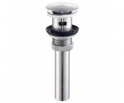 Зливний клапан для раковини Kraus з отворами для переливу води латунь хром PU-11CH