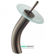 Смеситель водопад для раковины Kraus Single тёмный шоколад KGW-1700-ORB