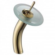 Смеситель водопад для раковины Kraus Single золото KGW-1700G