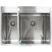 Мийка для кухні прямокутна Kraus Rex накладна ліва нержавіюча сталь KHT32L