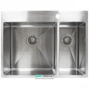 Мийка для кухні прямокутна Kraus Rex накладна права нержавіюча сталь KHT32R