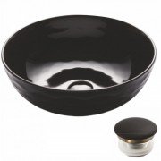 Раковина для ванной Kraus Viva Ø41,9 см керамика глянцевый чёрный KCV-200GBL