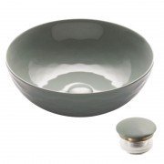 Раковина для ванної Kraus Viva Ø41,9 см кераміка глянсовий сірий KCV-200GGR