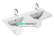 Раковина для ванной двойная Hatria Erika Pro 120х45 см белый YXJC01
