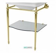 Консоль под раковину ArtCeram Hermitage на 68 см с полкой золото HEA015 73