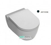 Унитаз подвесной безободковый Hatria Fusion 35.5х54 см черный A0Y1CC06