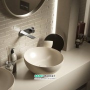 Раковина для ванної накладна Hatria HAPPY HOUR SLIM_Alchemy IVORY 400x400 A0Y1VF12