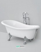 Ванна акрилова окремостояча ArtCeram Hermitage 170х80 см білий / хром HEW001 71