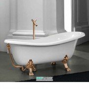 Ванна акриловая отдельностоящая ArtCeram Hermitage 170х80 см белый/золото HEW001 73