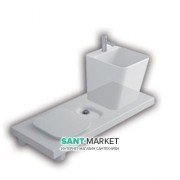 Підвісна система з вбудованим унітазом зліва і місцем для раковини Hatria G-Full санфарфор білий YXJX01