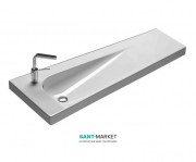 Раковина для ванної підвісна Hatria Grandangolo з отвором під змішувач полку справа 130х50 см білий YXF501