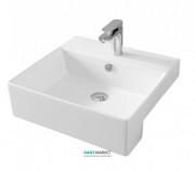 Раковина для ванной ArtCeram Quadro Semincasso 50х48 см белый глянцевый QUL004 01;00