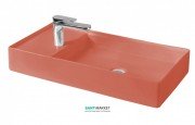 Раковина для ванной ArtCeram Scalino 75х38 см красный коралл SCL004 14;00