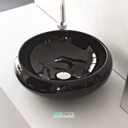 Раковина для ванной ArtCeram Tao Ø 43 см санфарфор чёрный глянцевый TOL001 03;00