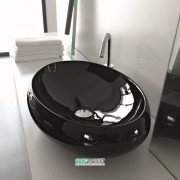 Раковина для ванної ArtCeram Tao 60х40 см санфарфор чорний глянсовий TOL002 03; 00