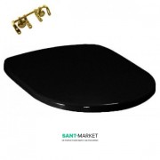 Сиденье с крышкой для унитаза ArtCeram Azuley чёрный глянцевый/золото AZA001 03;73